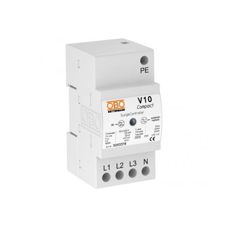 OBO Surge Arrester V10 Compact with Audible Signalling 255V OBO Surge Arrester V10 Compact with Audible Signalling 255V