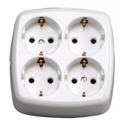 KOPP 4-Piece White Surface-Mounted Electrical Socket Set