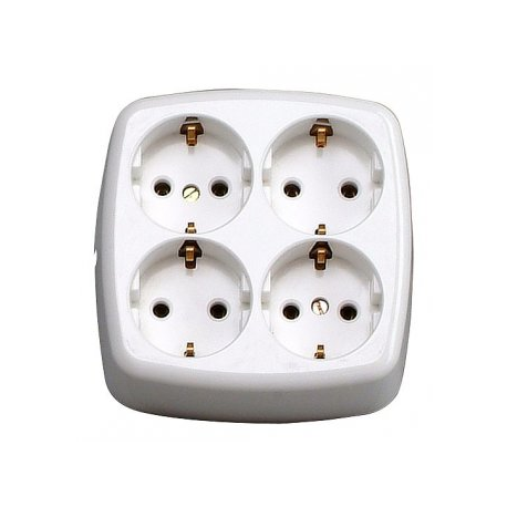 KOPP 4-Piece White Surface-Mounted Electrical Socket Set