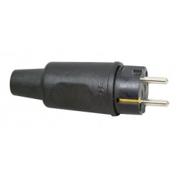KOPP 16A 230V Black Rubber Plug
