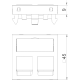 Dangtelis UTP DTG-2C RW1 45mm 2xRJ45 plokščia