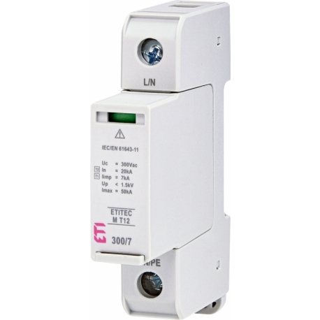 Viršįtampių ribotuvas M T12 300/7 1+0 B+C ETITEC Viršįtampių ribotuvas M T12 300/7 1+0 B+C ETITEC