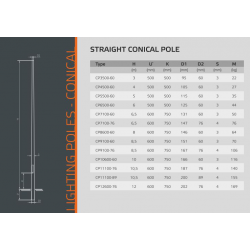 TECNOPALI Hot-Dip Galvanized Steel Conical Poles