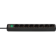 BRENNENSTUHL 3m Black Extension Cord 3G1.5+J 8-Outlet