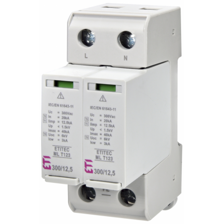 ETI ETITEC ML T123 300/12.5 2+0 B+C+D Overvoltage Limiter
