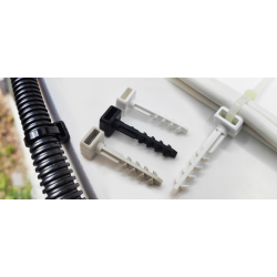 BALTPLAST Cable tie holder grey/black 6x40mm 100pcs