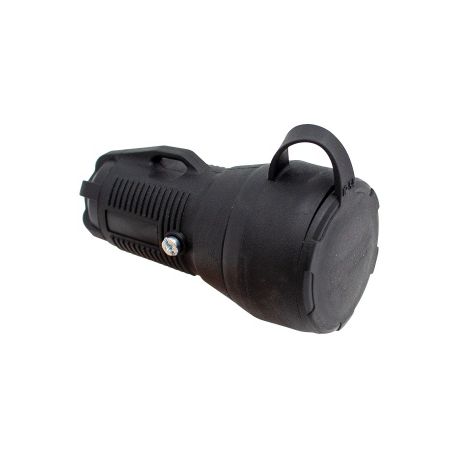 VEXEN SRC250BL PRO rubber, black socket with cover 2P+E 16A 250V IP54