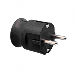 VEXEN VX1101B Earthed, black plug with straight wire entry