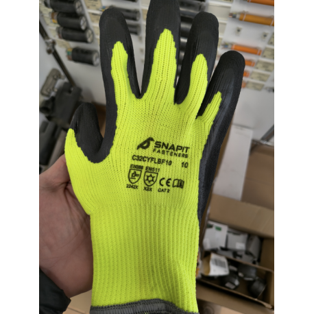 Dzianinowe rękawiczki zimowe pokryte szorstkim lateksem (rozmiar 10)