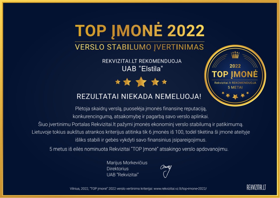 Top įmonė 2022 rekvizitai.lt